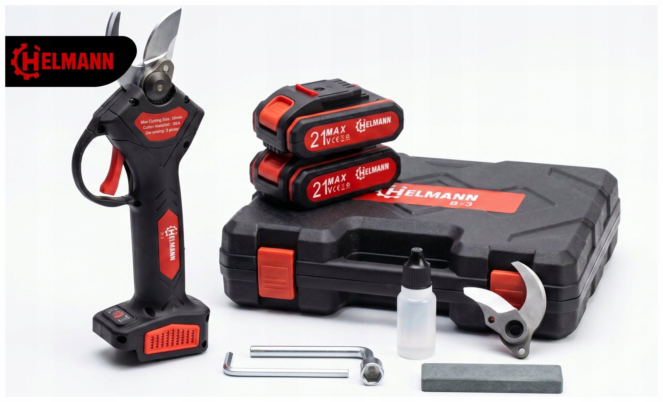 CORDLESS ELECTRIC PRUNER FOR BRANCH SHEARS 2AH 21V GARDEN HELMANN Manufacturer code SEKATOR AKUMULATOROWY ELEKTRYCZNY