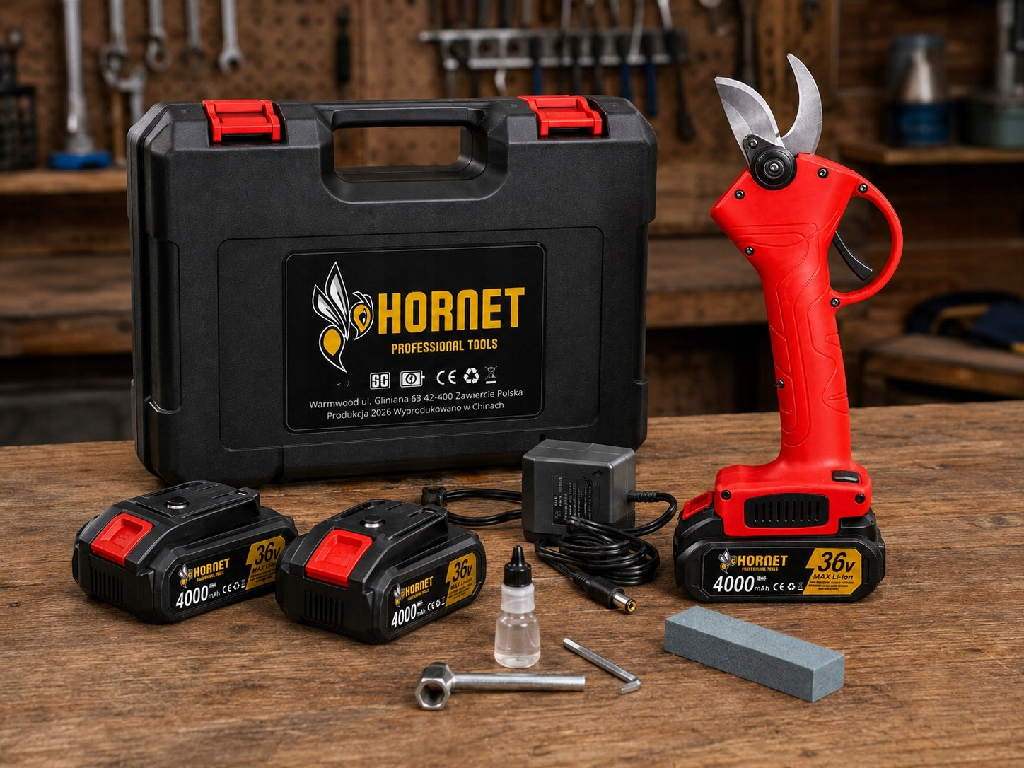 CORDLESS ELECTRIC PRUNER FOR GARDEN BRANCHES 2 X AKU HORNET Packaging status original