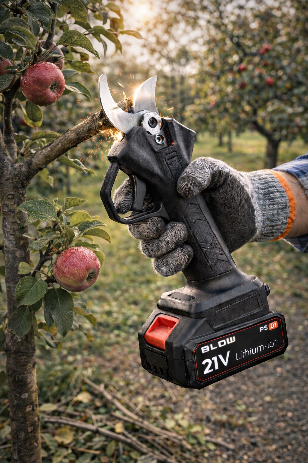 CORDLESS ELECTRIC PRUNER SHEARS GARDEN PRUNER FOR BRANCH 500W Battery capacity 2.4 Ah