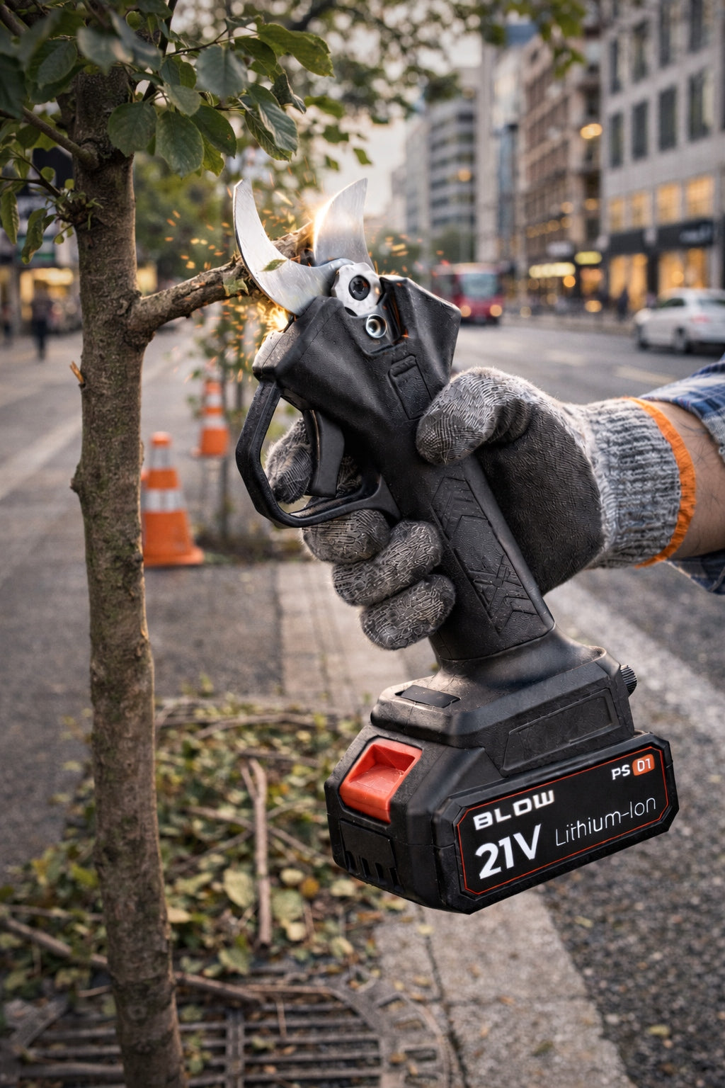 CORDLESS ELECTRIC PRUNER SHEARS GARDEN PRUNER FOR BRANCH 500W Battery voltage 21 V