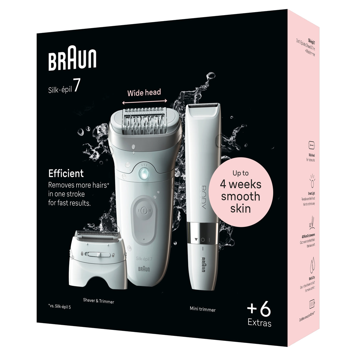CORDLESS EPILATOR BRAUN Silk-epil 7 7-441 for tweezers massage system Packaging status original