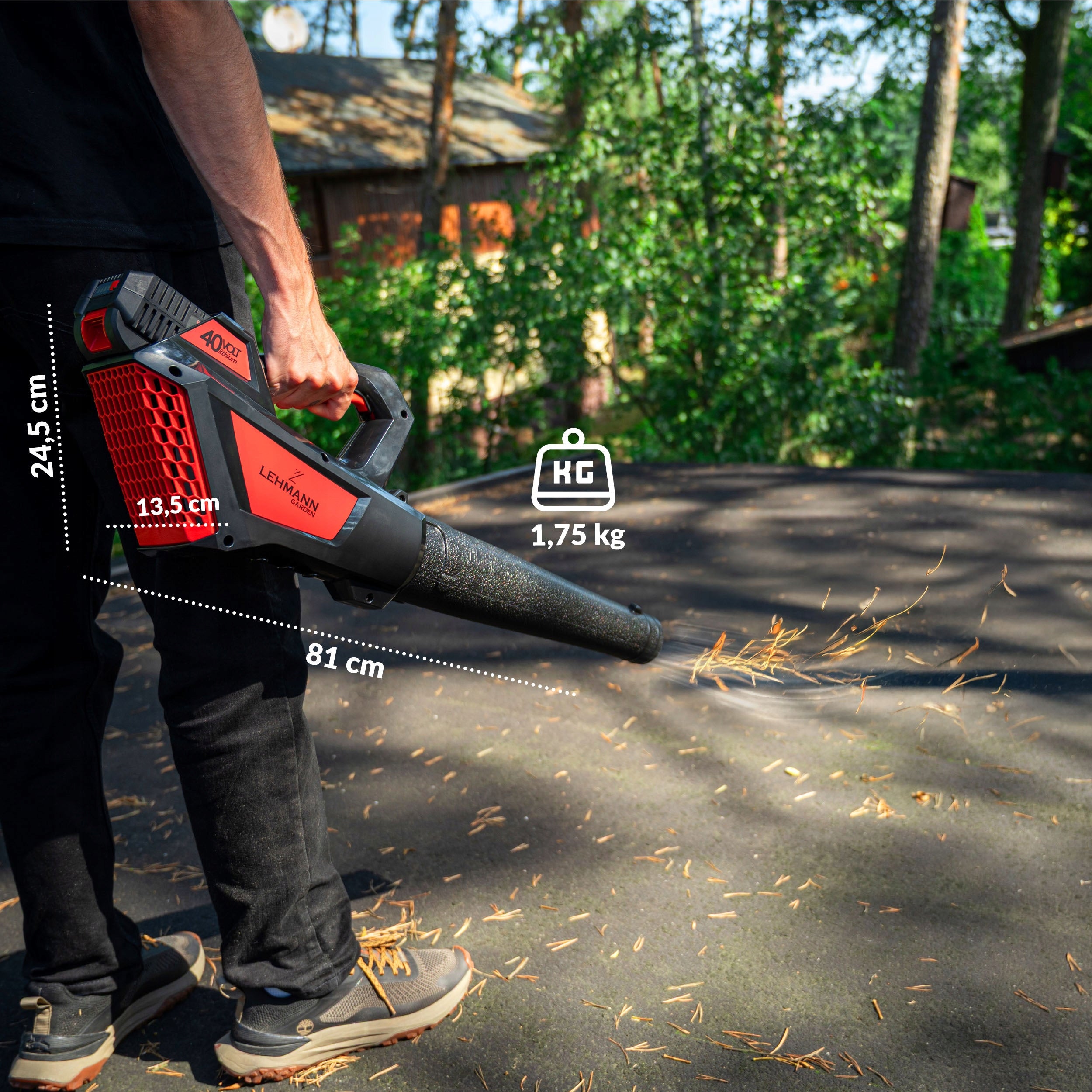 CORDLESS GARDEN LEAF BLOWER SET 40V AKU+ LOAD. NEW MODEL Output 492 m3/min