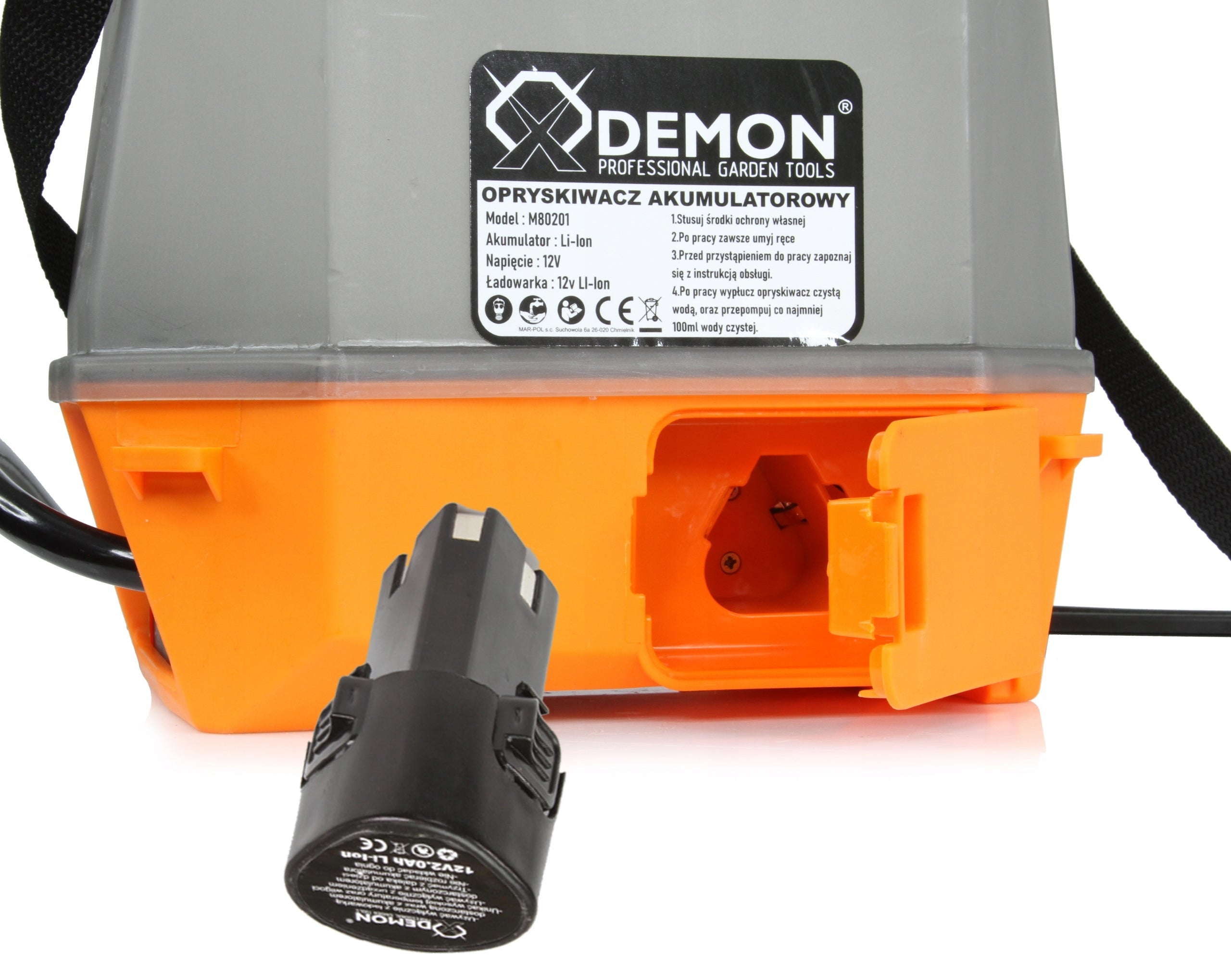 CORDLESS GARDEN SPRAYER ELECTRIC LIGHT 5L LANCE SET DEMON Maximum pressure 2.5 bar