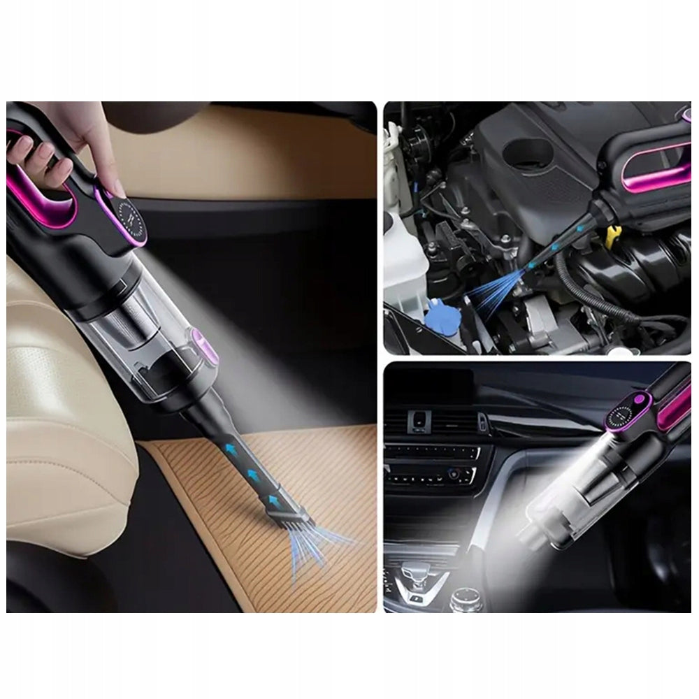 CORDLESS HANDHELD BATTERY-POWERED 2 IN 1 CAR VACUUM CLEANER + 6 NOZZLES Manufacturer code Odkurzacz Samochodowy BEZPRZEWODOWY MOCNY