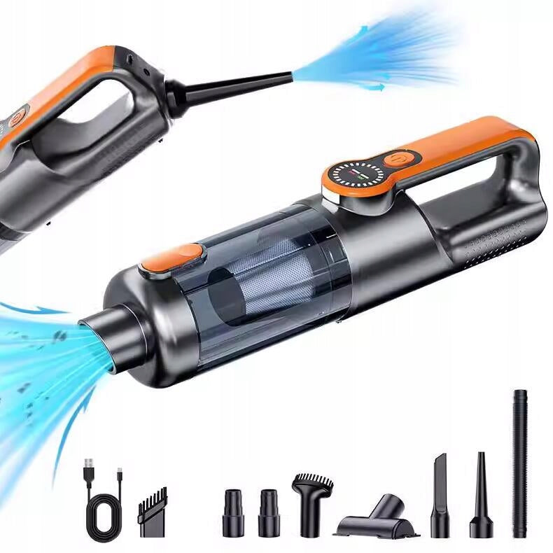 CORDLESS HANDHELD BATTERY-POWERED CAR VACUUM CLEANER, 17000PA (ORANGE)