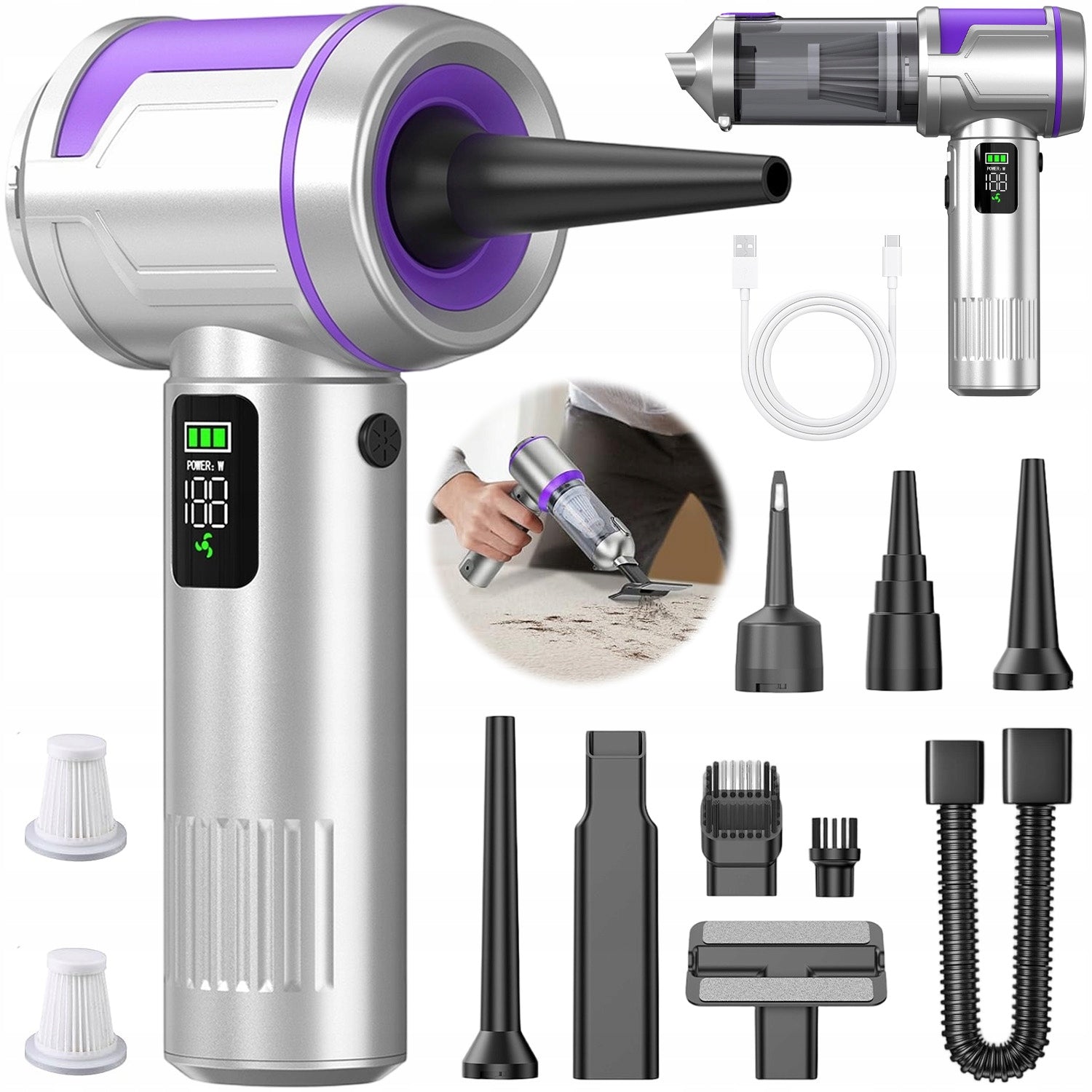 CORDLESS HANDHELD CAR VACUUM CLEANER POWERFUL FOR OFFICE MULTIFUNCTIONAL Packaging status original