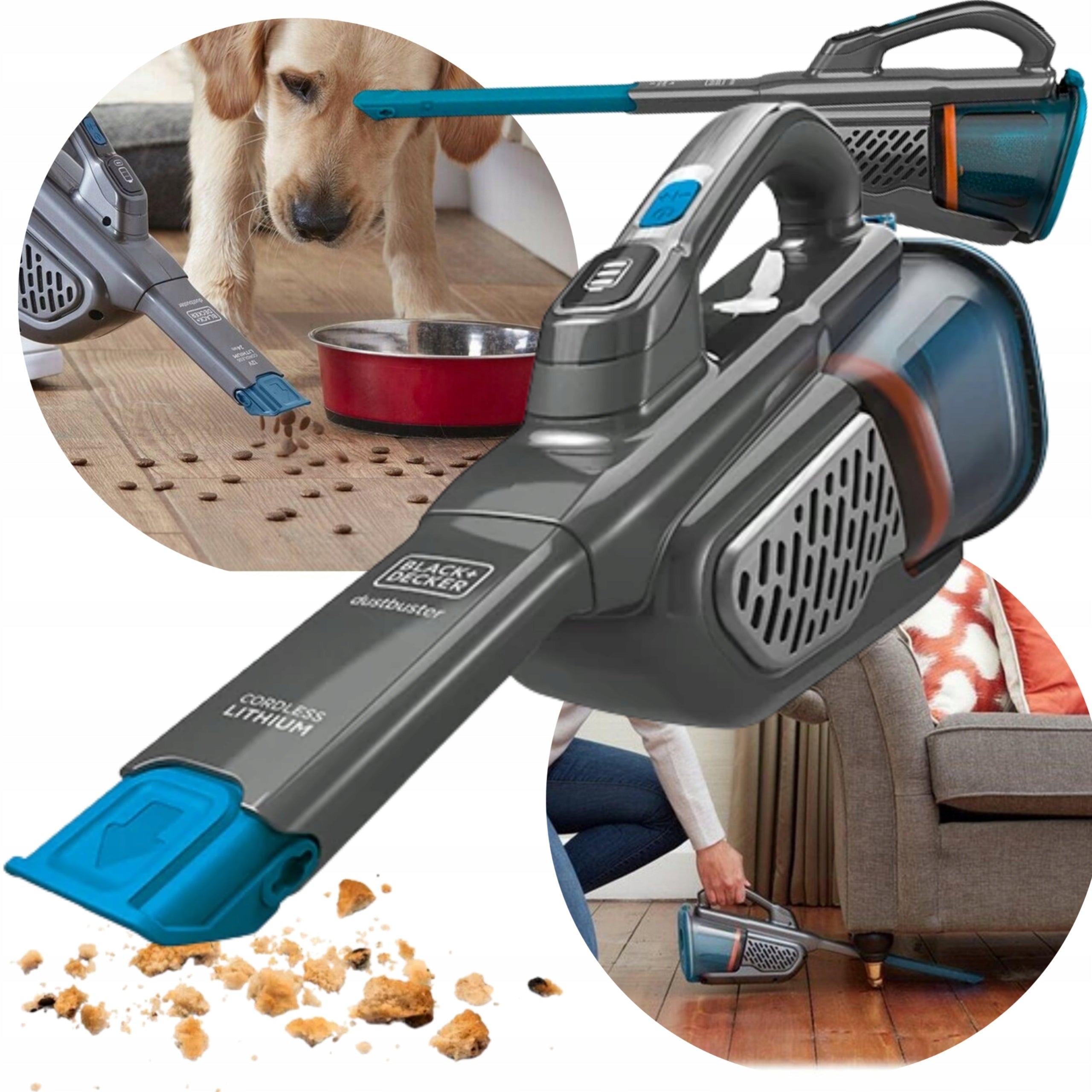 CORDLESS HANDHELD VACUUM CLEANER 12V 2Ah 700ml FILTER BLACK&DECKER BHHV320J-QW