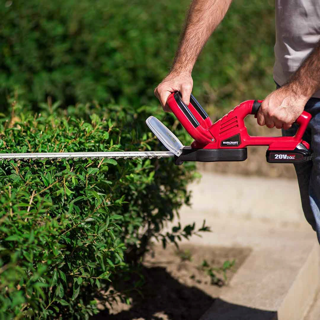 CORDLESS HEDGE TRIMMERS FOR SHRUB BRANCHES PRUNING SHEAR 510MM WORCRAFT Power supply battery operated