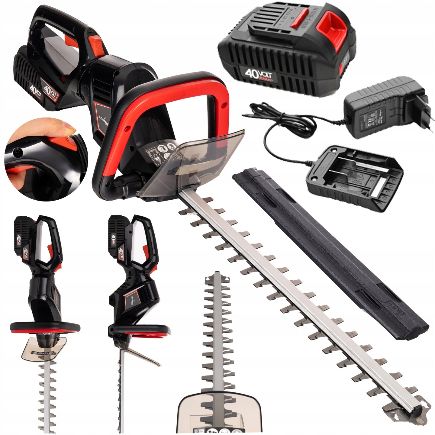 CORDLESS HEDGE TRIMMERS FOR TRIMMING SHRUBS 40 V SET 55 CM