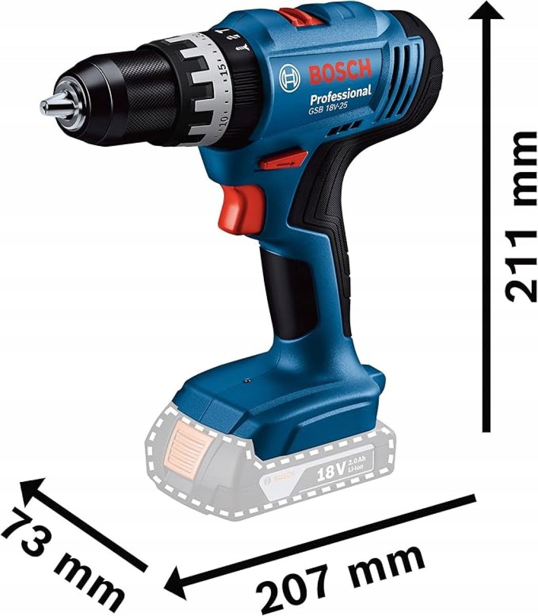 CORDLESS IMPACT DRIVER BOSCH PROFESSIONAL 18V-25 2*2Ah Packaging status original