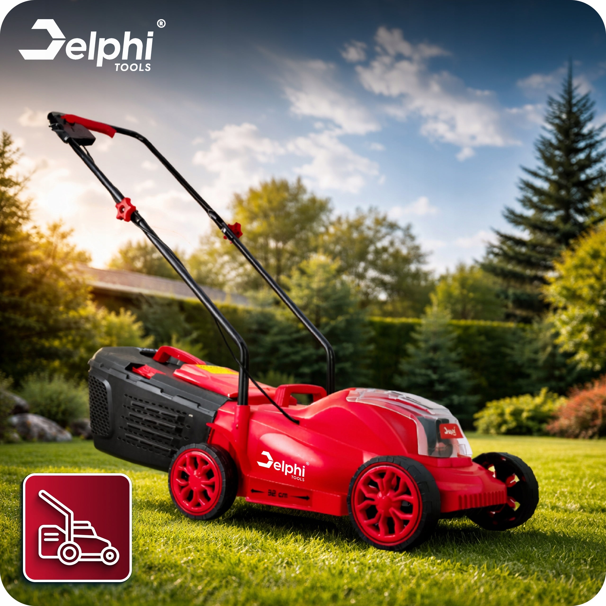 CORDLESS LAWN MOWER BRUSHLESS STRONG 2xAKU CHARGER 32cm Packaging status original