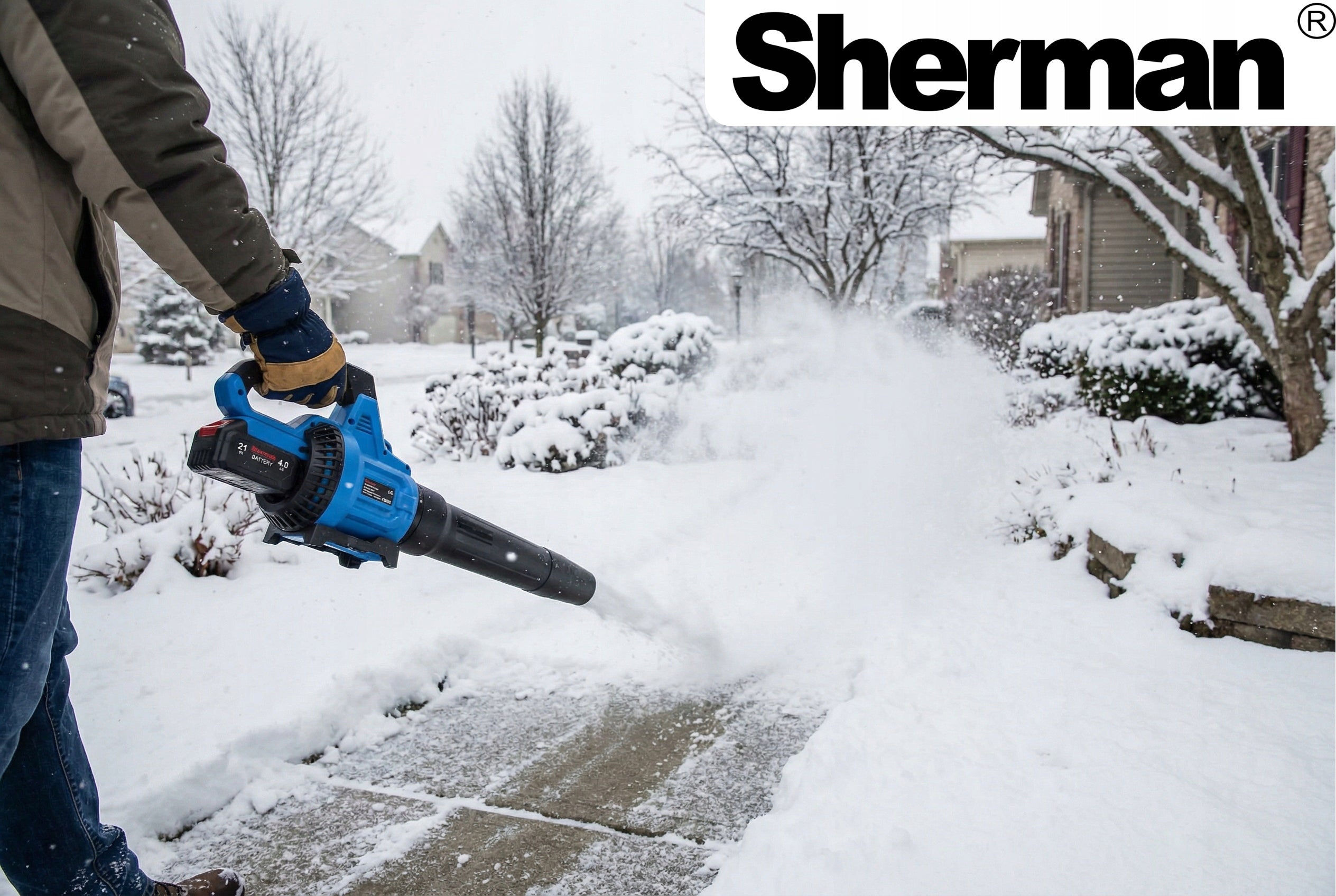 CORDLESS LEAF BLOWER SHERMAN XXL: 2x AKU CHARGER 16.5m³/min Brand Sherman