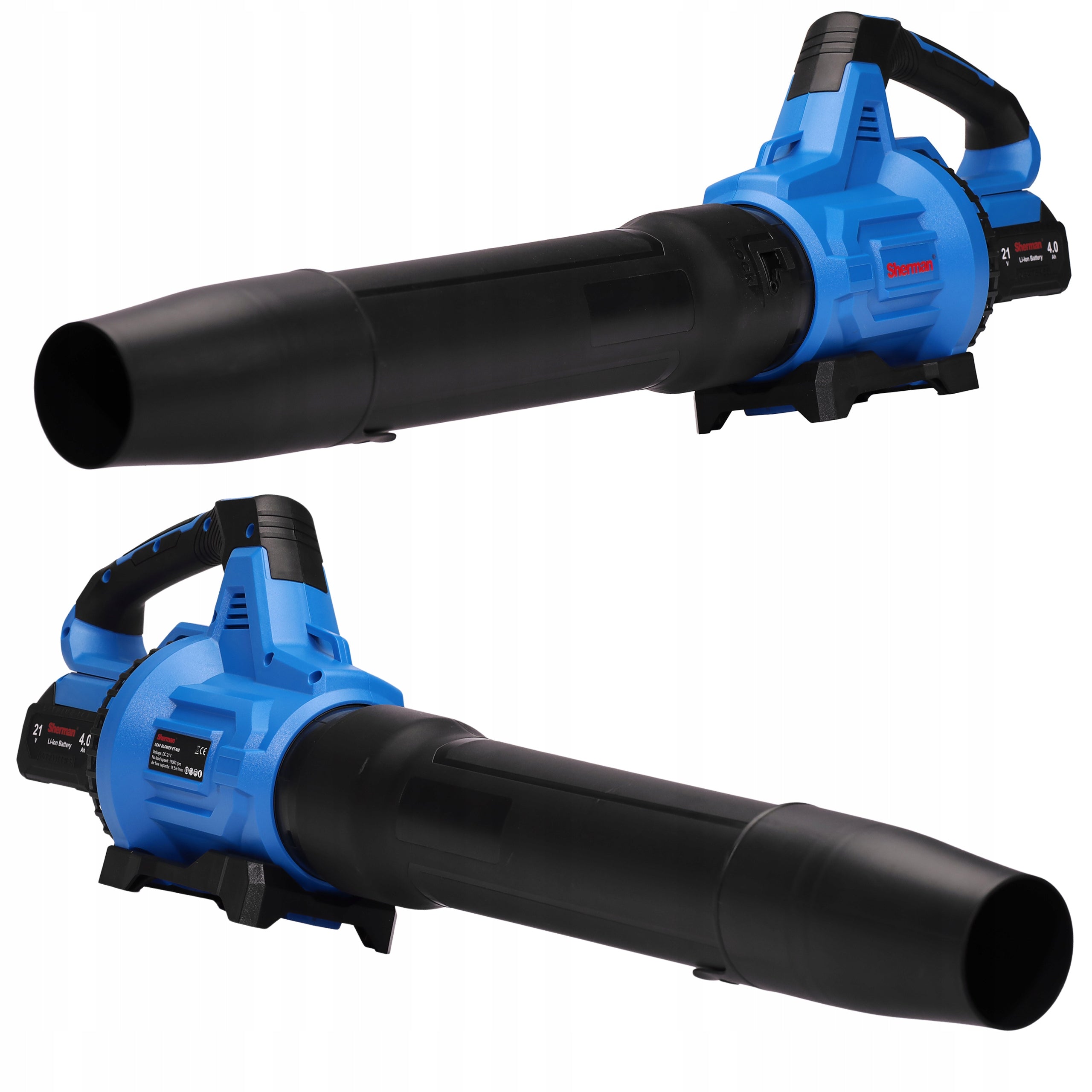 CORDLESS LEAF BLOWER SHERMAN XXL: 2x AKU CHARGER 16.5m³/min Output 16.5 m3/min
