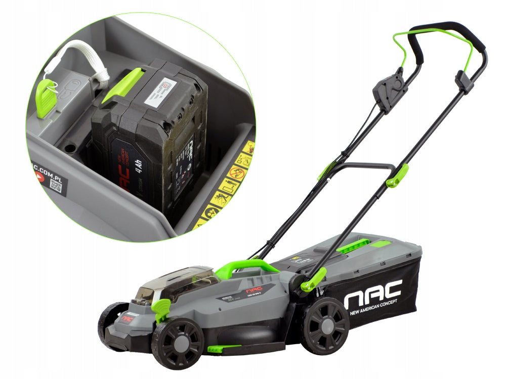 CORDLESS MOWER NAC 20 V 4 Ah WIDTH 33 CM BASKET 32 L LIGHT STRONG Packaging status original