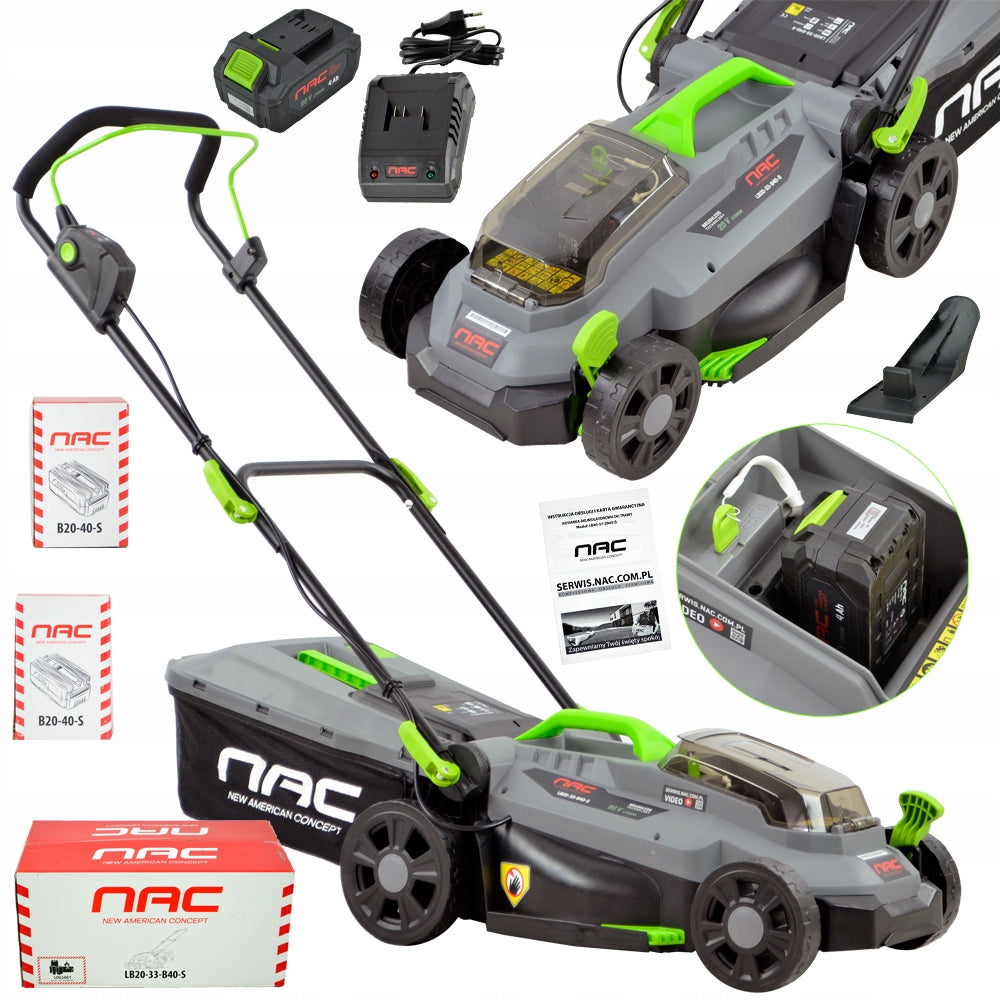 CORDLESS MOWER NAC 20 V 4 Ah WIDTH 33 CM BASKET 32 L LIGHT STRONG