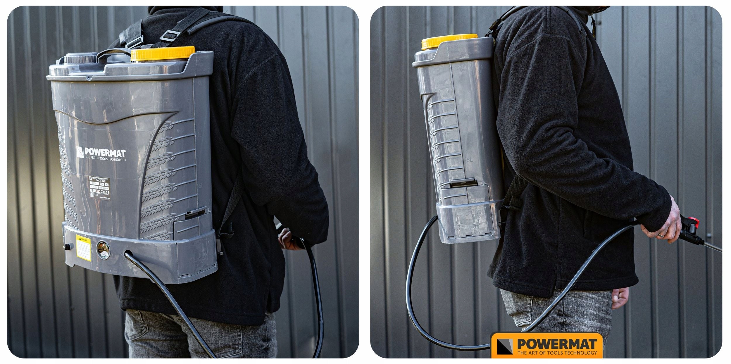 CORDLESS PRESSURE BACKPACK SPRAYER LI-ION 16L 9 NOZZLES AKU 12AH Maximum pressure 4.5 bar