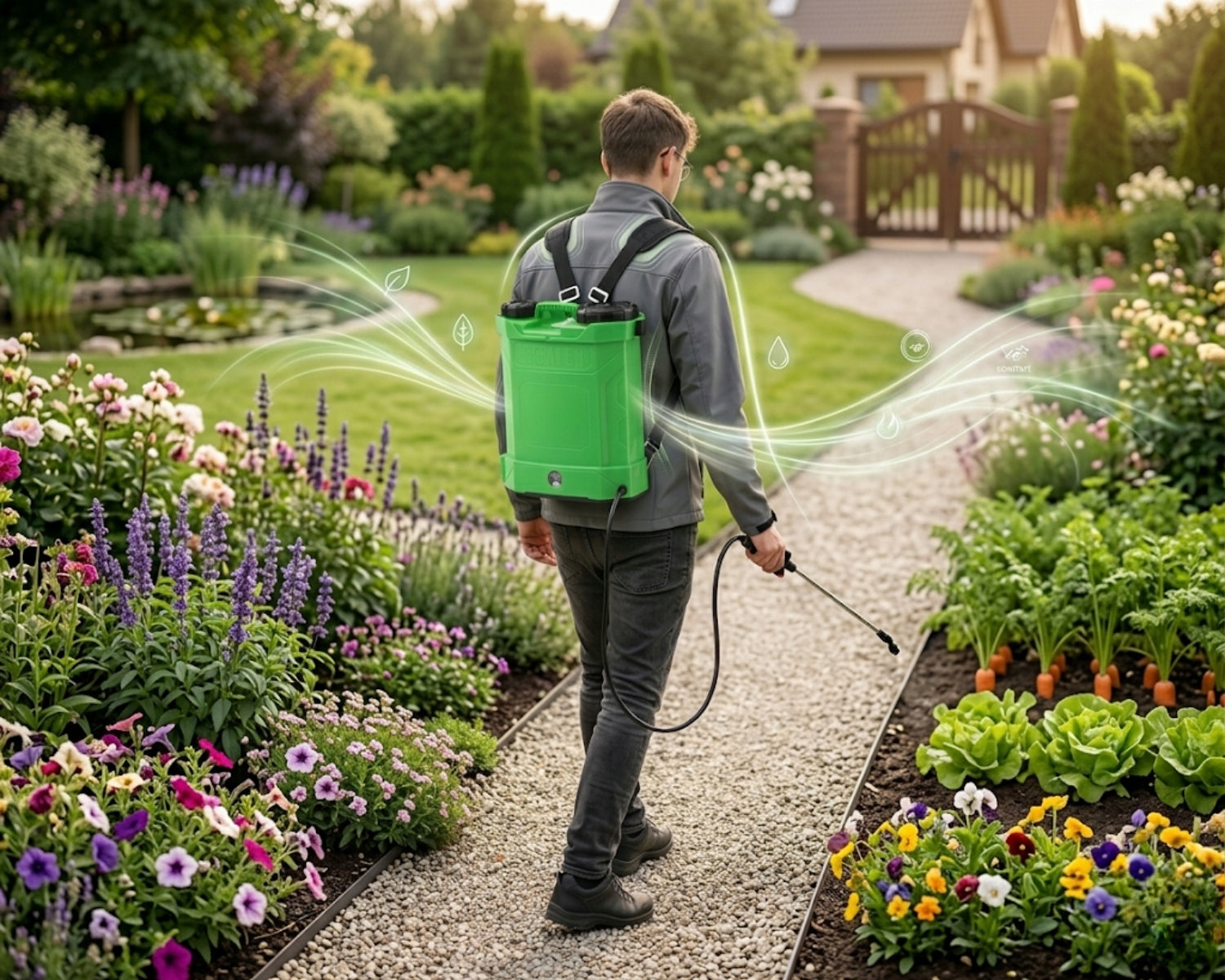 CORDLESS PRESSURE SPRAYER GARDEN SQUARE PORTABLE 8Ah 10L Manufacturer code AOK1626