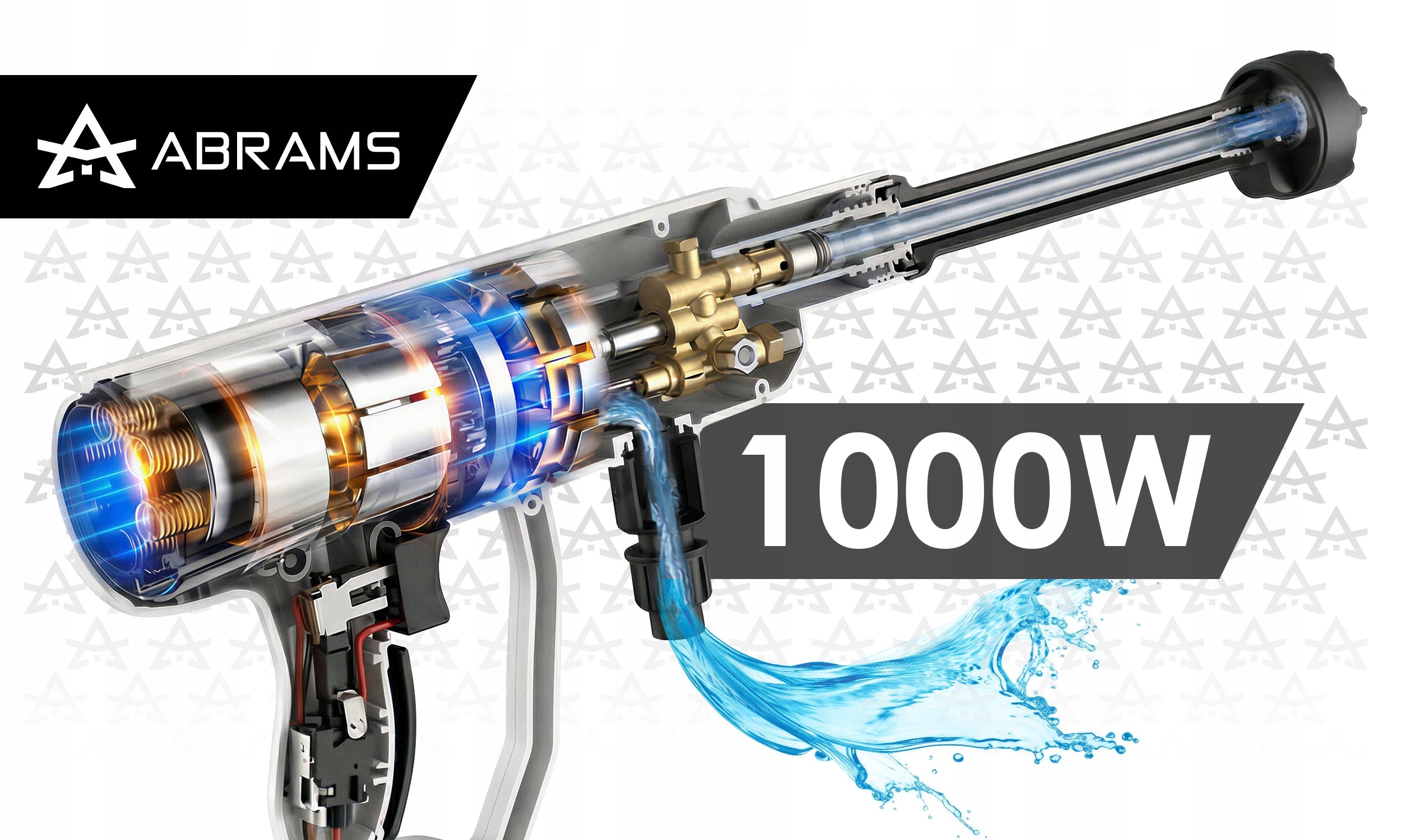 CORDLESS PRESSURE WASHER 60BAR 2 X AKU 4AH 21V MULTI NOZZLE SET Pump type made of aluminum