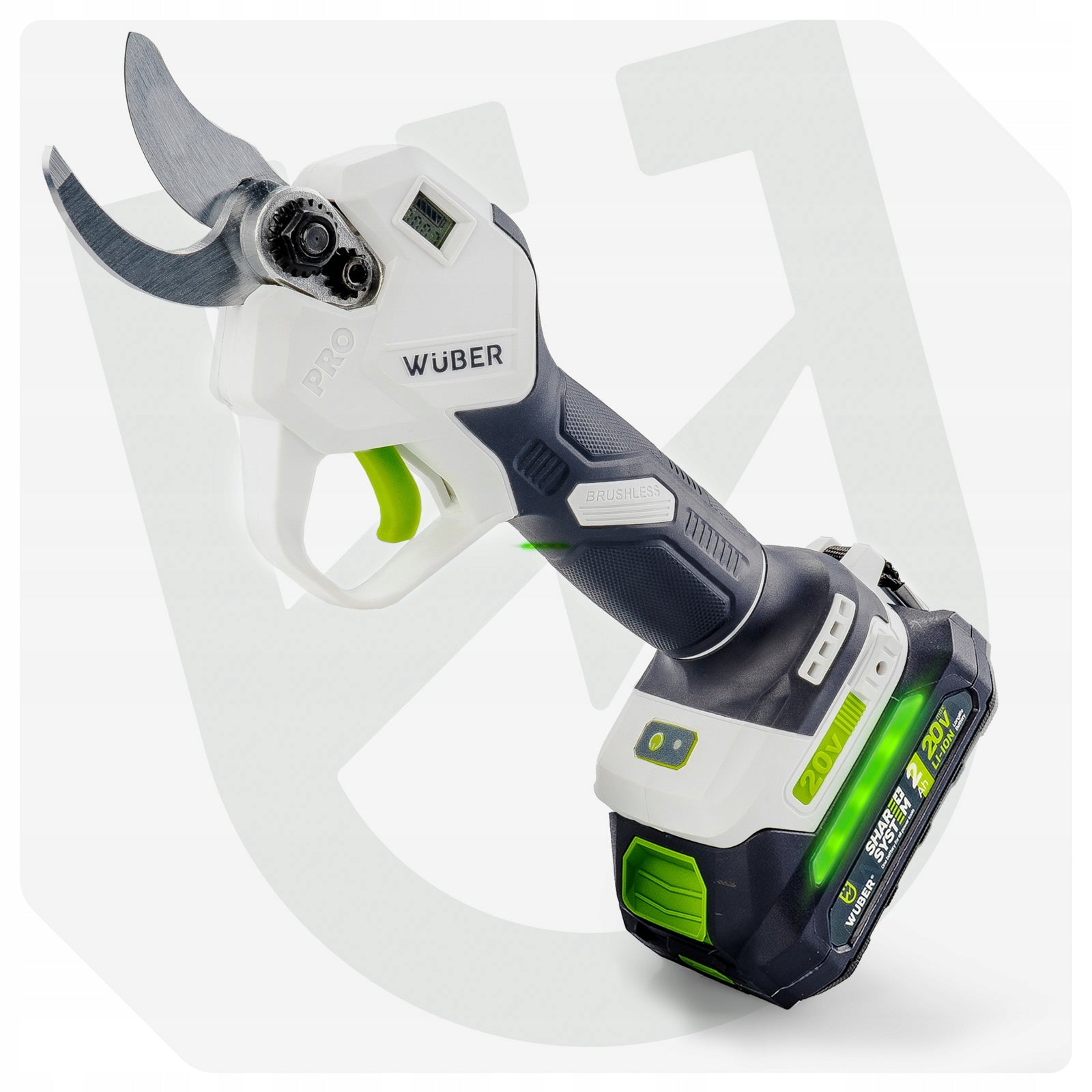CORDLESS PRUNER 2.0 Ah GARDEN SHEARS FOR BRANCH 20V LCD + CHARGER Product weight with unit packaging 1.76 kg