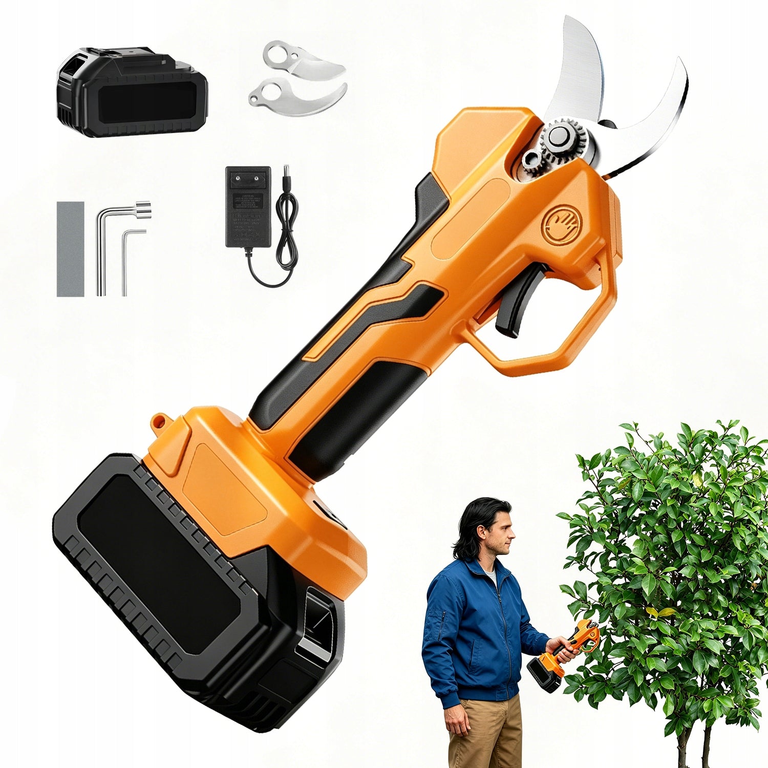 CORDLESS PRUNER CORDLESS GARDEN BRANCH SHEARS 600W 2 AKU Batteries included no