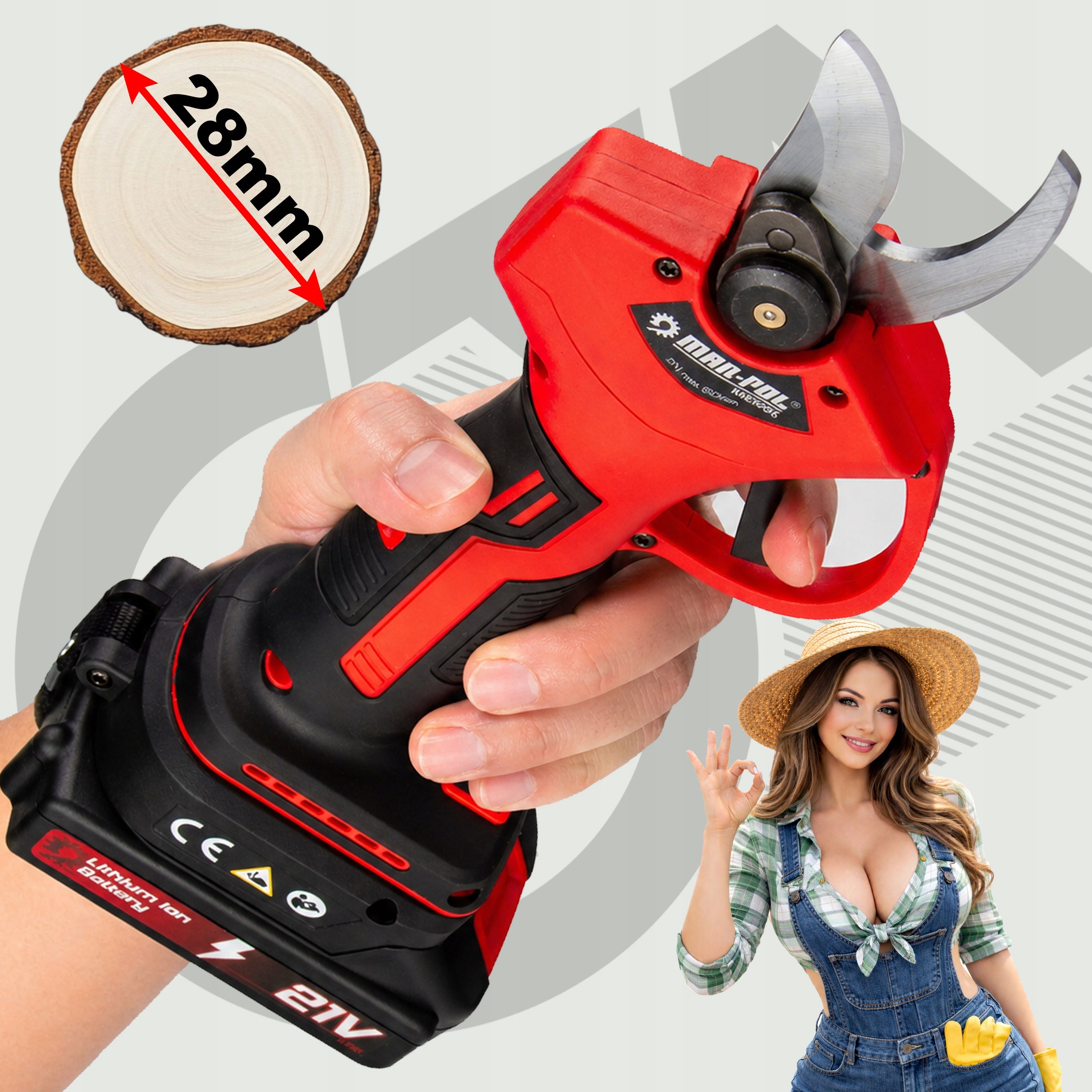 CORDLESS PRUNER ELECTRIC GARDEN SHEARS 2xAKU 28mm SK-5 Packaging status original