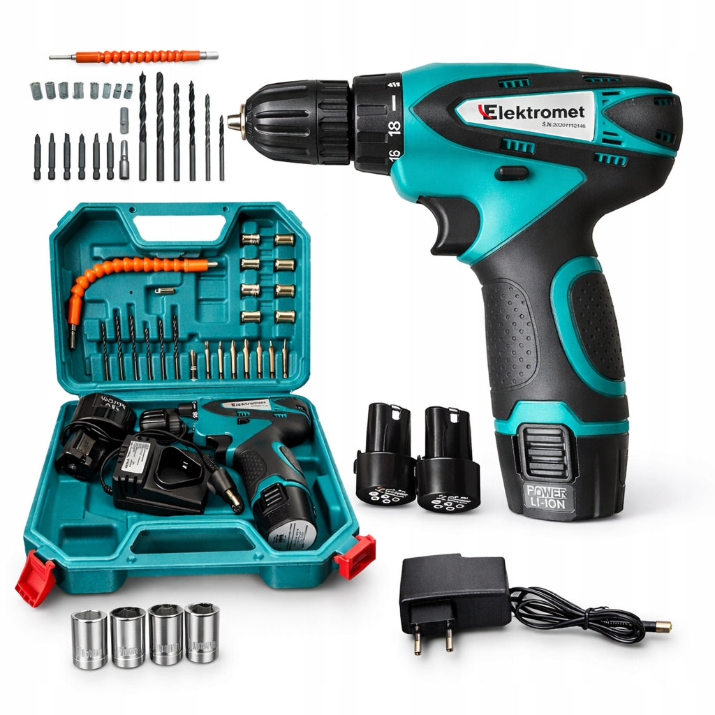 CORDLESS SCREWDRIVER 18V 2XBATTERY POWERFUL ACCESSORIES