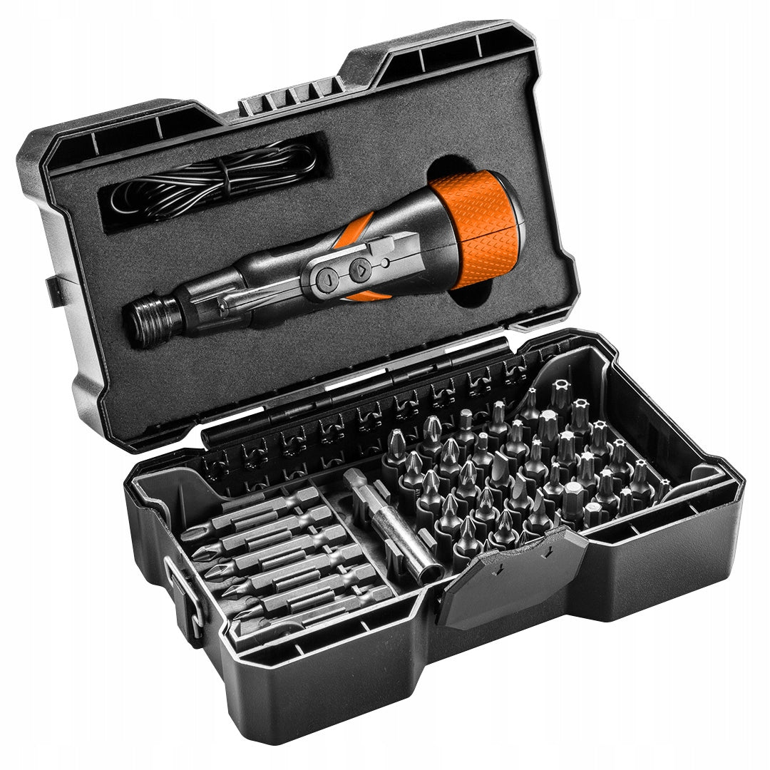 CORDLESS SCREWDRIVER USB-C 3.6V SET SUITCASE+ACCESSORIES 04-200 NEO TOOLS