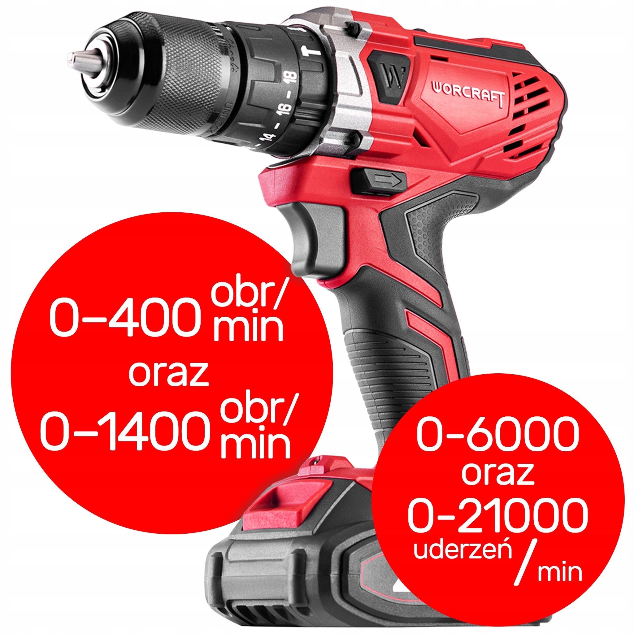 CORDLESS SCREWDRIVER Worcraft CHD-S20LIWB 40Nm 2 Gears Set of 2xAKU Brand Worcraft