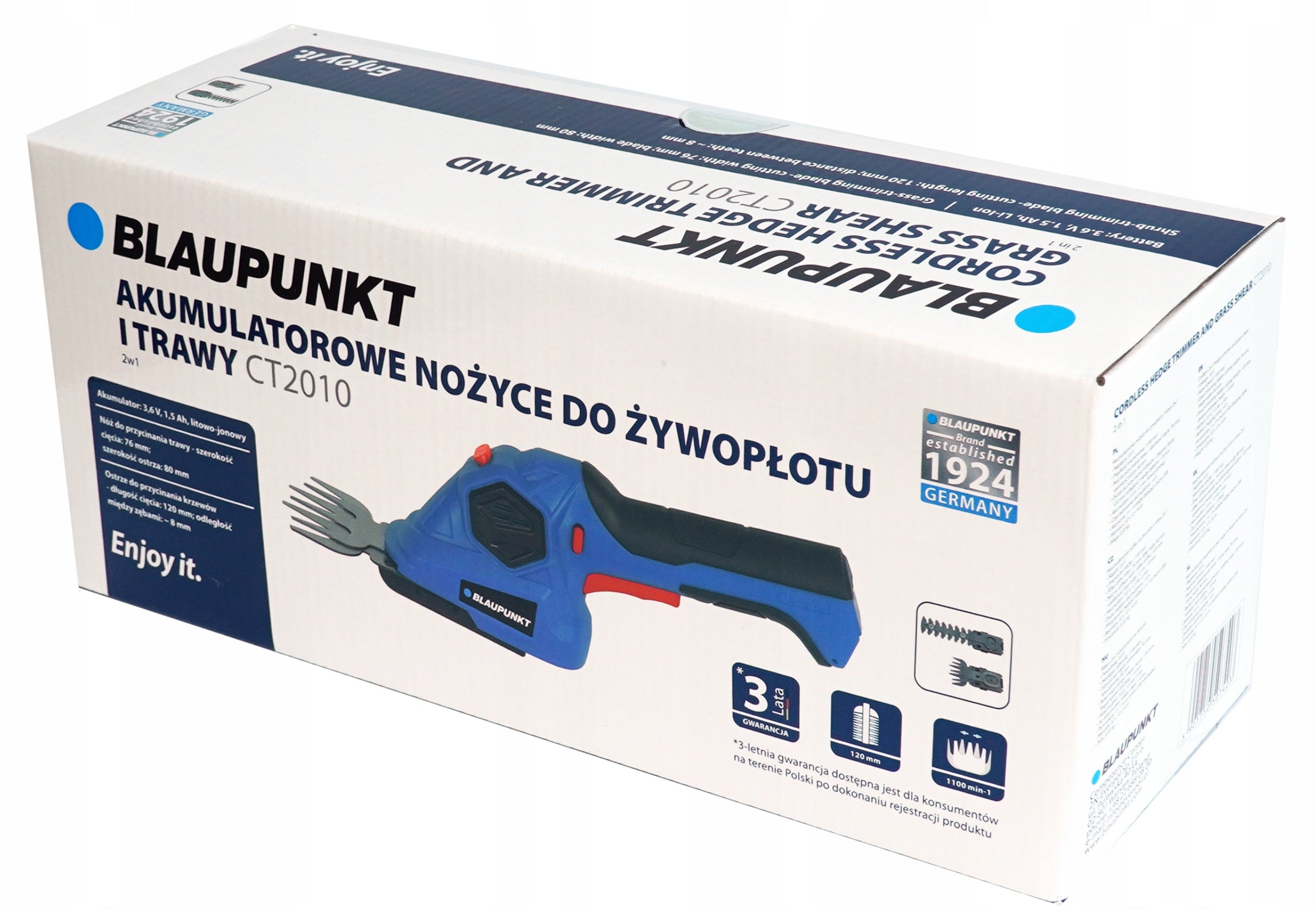 CORDLESS SHEARS 2in1 GRASS AND HEDGE TRIMMER 3.6V BLAUPUNKT CT2010 Brand Blaupunkt
