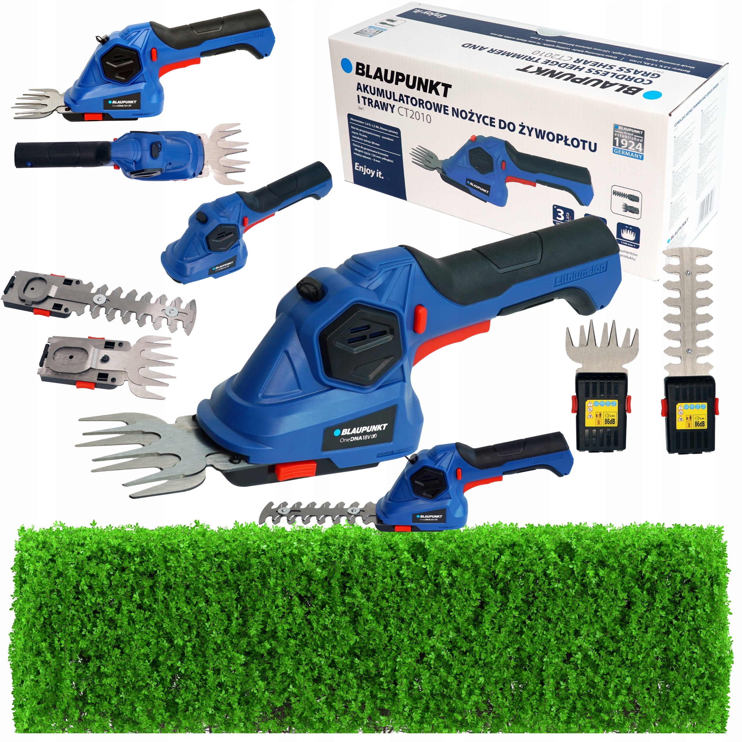 CORDLESS SHEARS 2in1 GRASS AND HEDGE TRIMMER 3.6V BLAUPUNKT CT2010