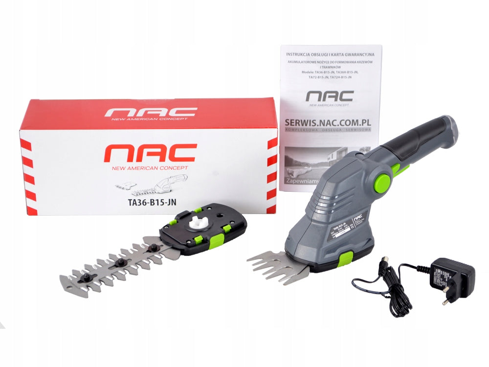 CORDLESS SHEARS FOR GRASS AND SHRUBS NAC 2 INTERCHANGEABLE BLADES 3,6 V 1,5 Ah Brand no brand