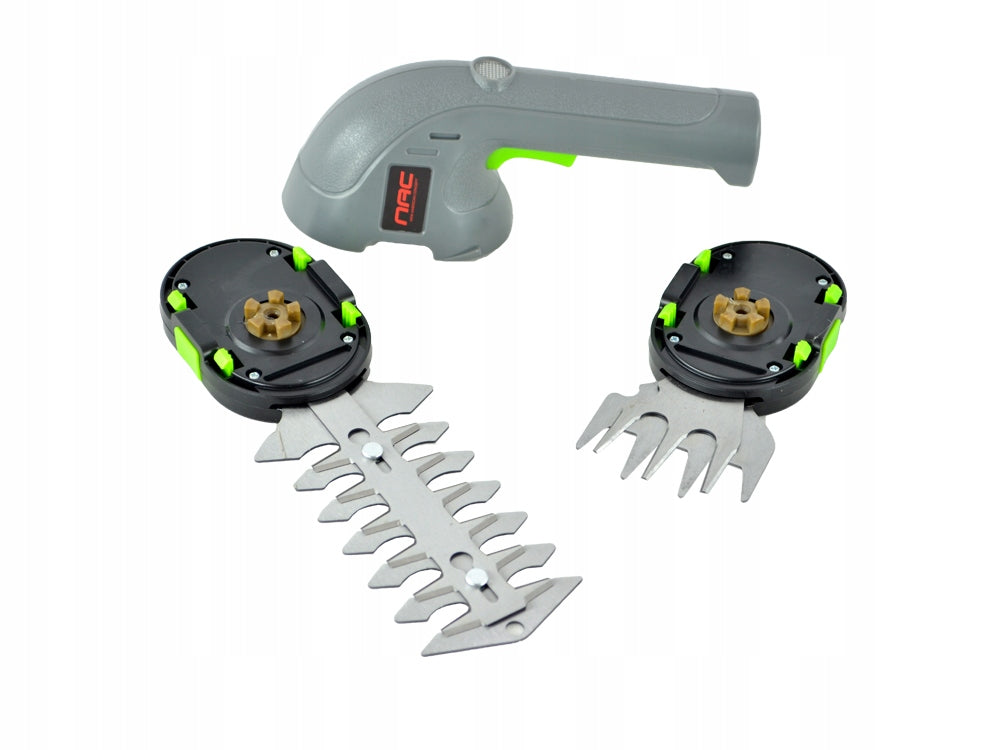 CORDLESS SHEARS FOR GRASS AND SHRUBS NAC 3,6 V 1,5 Ah 2 INTERCHANGEABLE BLADES Power supply battery operated