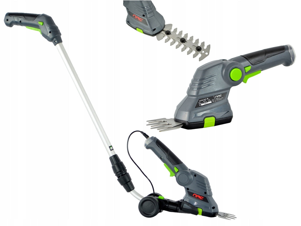 CORDLESS SHEARS FOR GRASS AND SHRUBS NAC WITH ADDITIONAL HANDLE 7.2 V 1.5 Ah Packaging status original