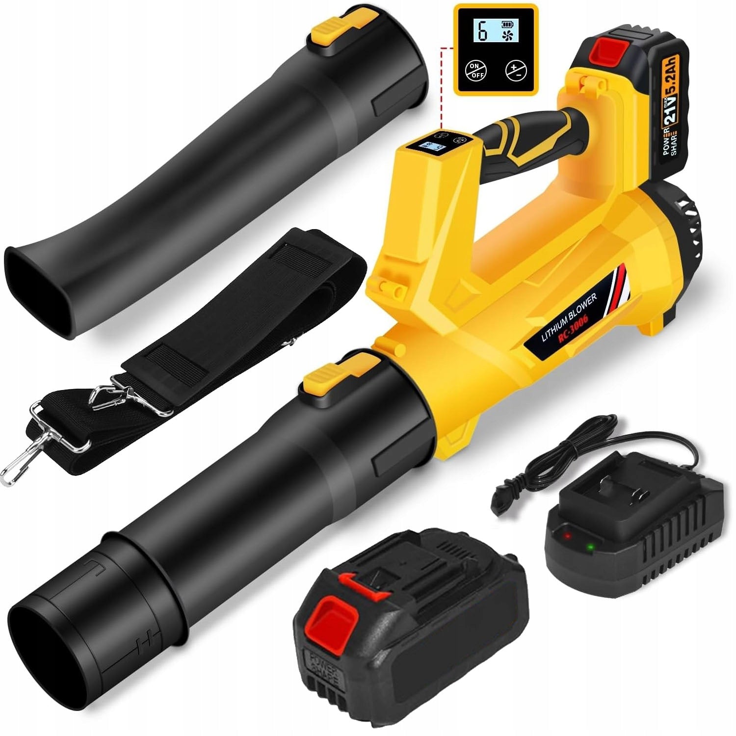 CORDLESS SNOW LEAF BLOWER GARDEN DEHUMIDIFICATION 21V 5.2AH 240KM/H