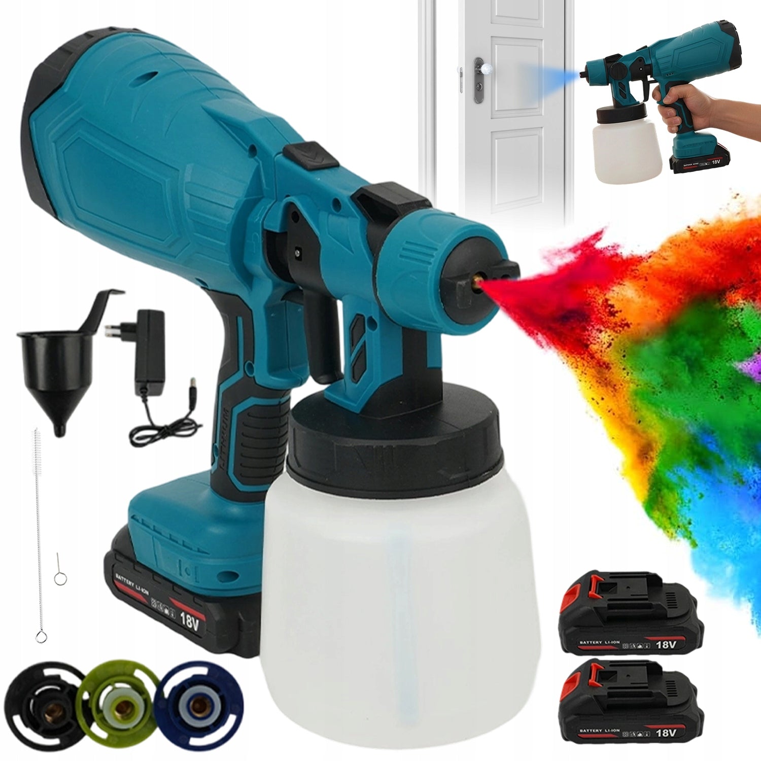 CORDLESS SPRAY GUN FOR FURNITURE WALL 1000ml 3 MODES OF PAINTING