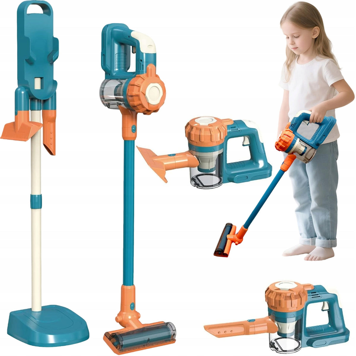 CORDLESS STICK VACUUM TOY FOR KIDS WITH REALISTIC SUCTION
