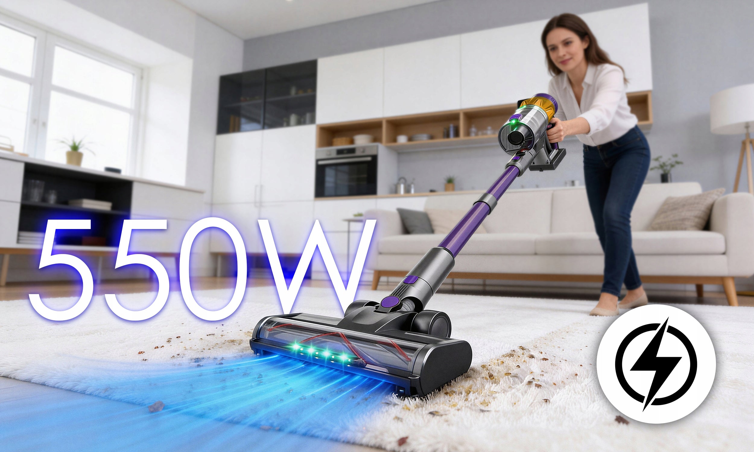 CORDLESS UPRIGHT CORDLESS VACUUM CLEANER POWERFUL 550W MANUAL Brand Electo