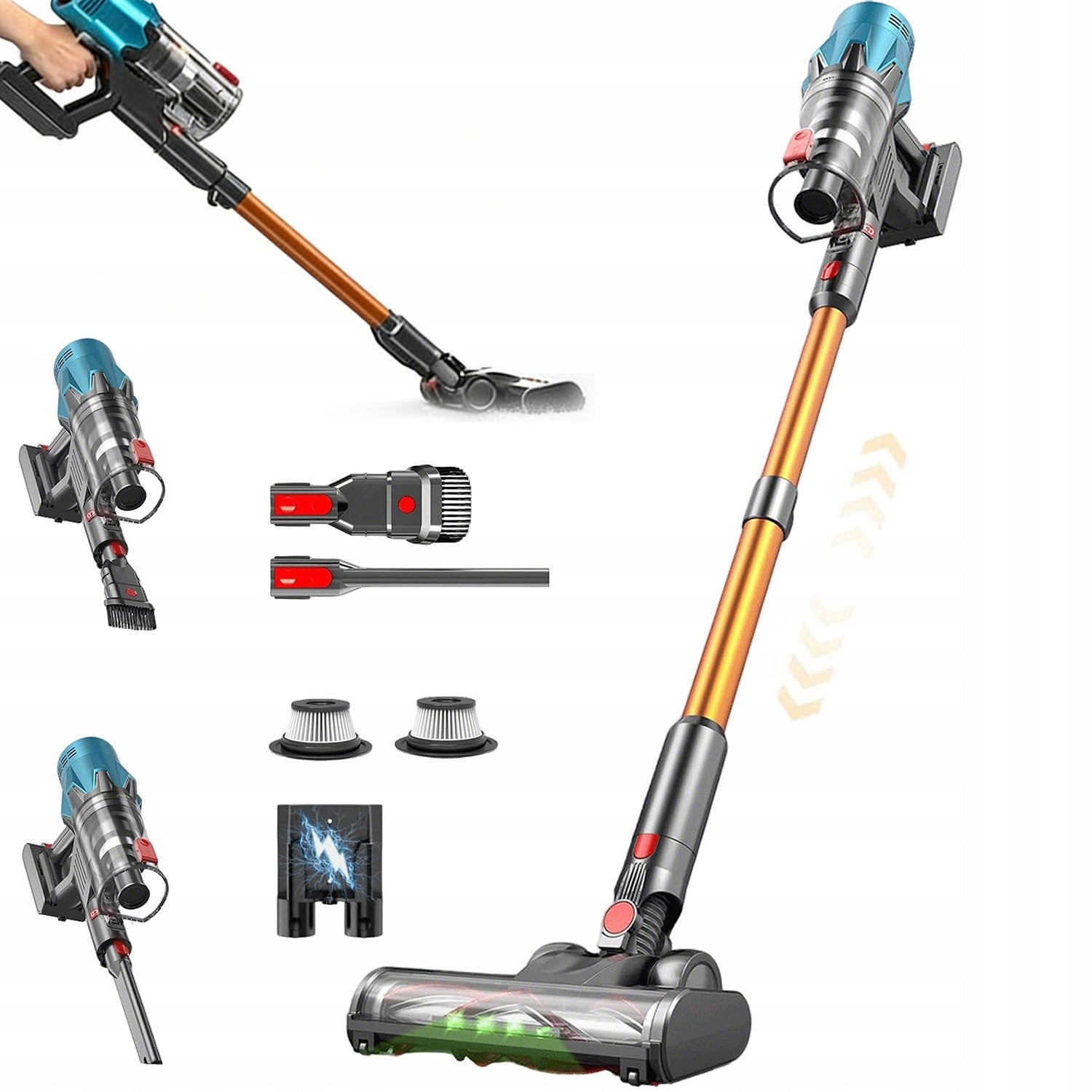 CORDLESS UPRIGHT CORDLESS VACUUM CLEANER POWERFUL 550W MANUAL