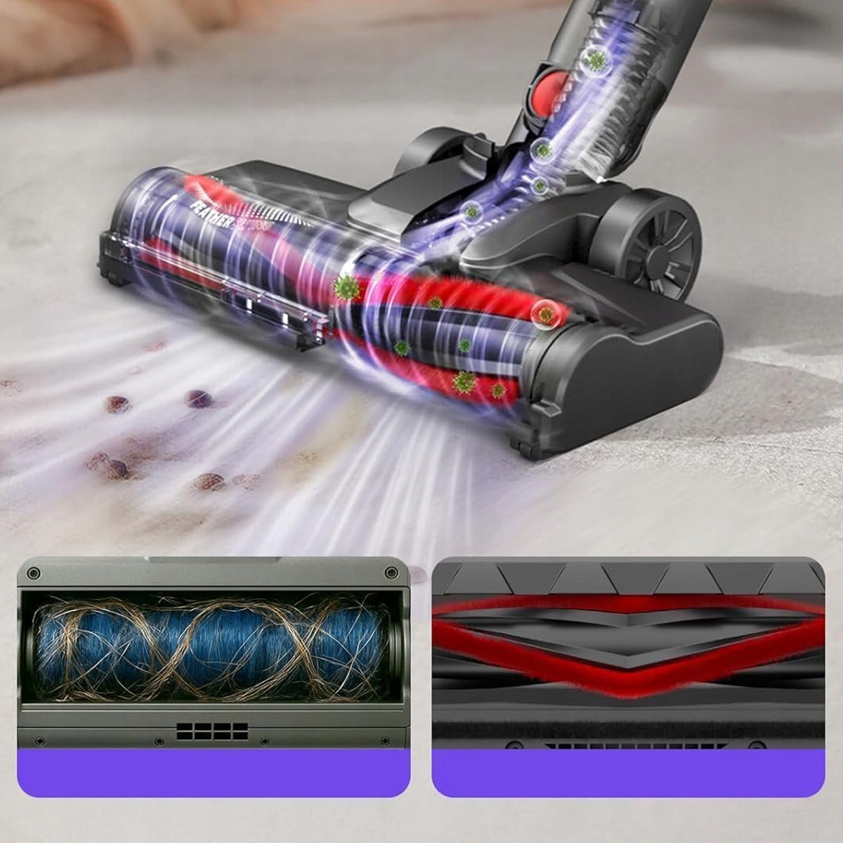 CORDLESS UPRIGHT HANDHELD LED VACUUM CLEANER 550W 45KPA FOR HOME Manufacturer no brand