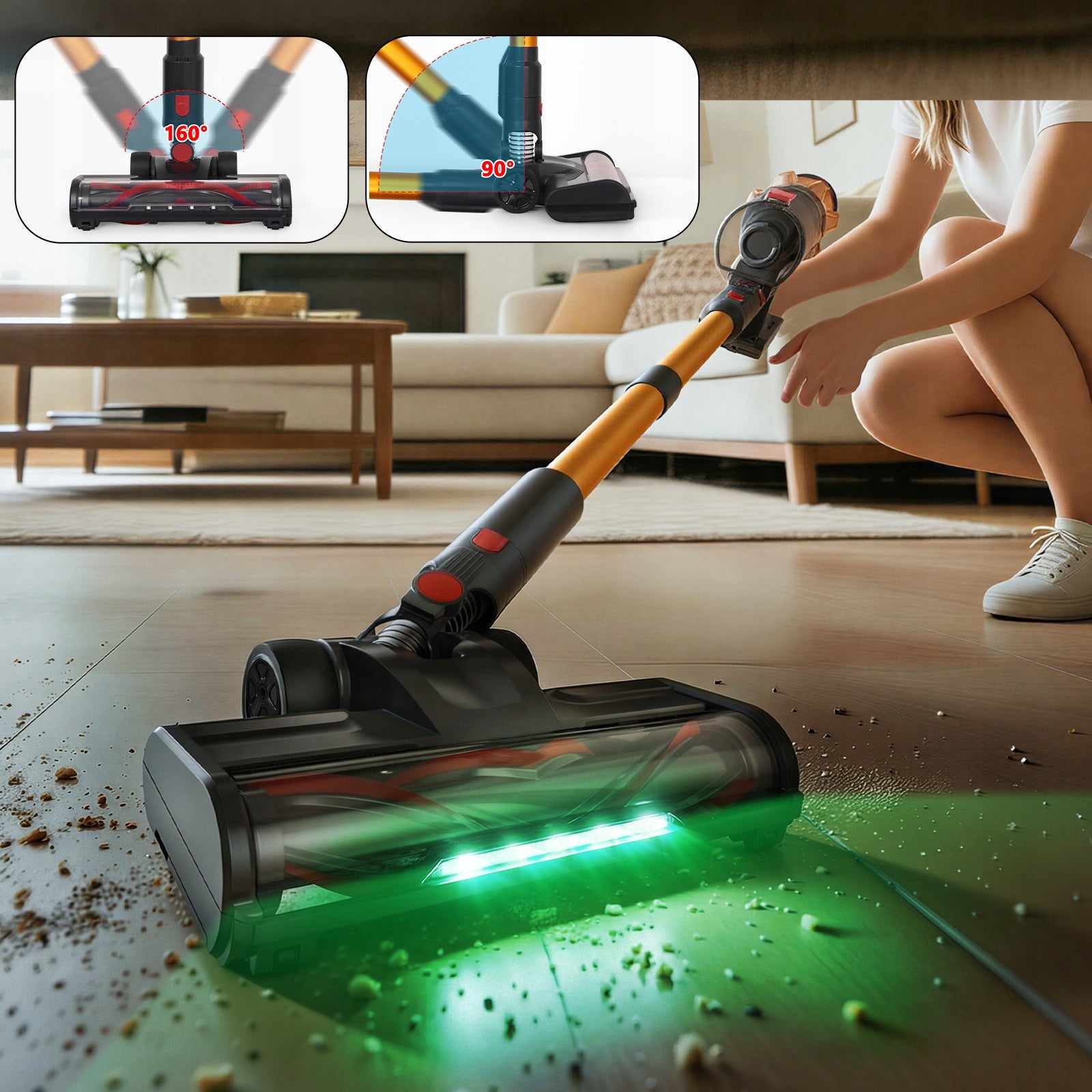 CORDLESS UPRIGHT LED VACUUM CLEANER BLOSSOM V18 550W 50KPA HOME CAR Brand Blossom