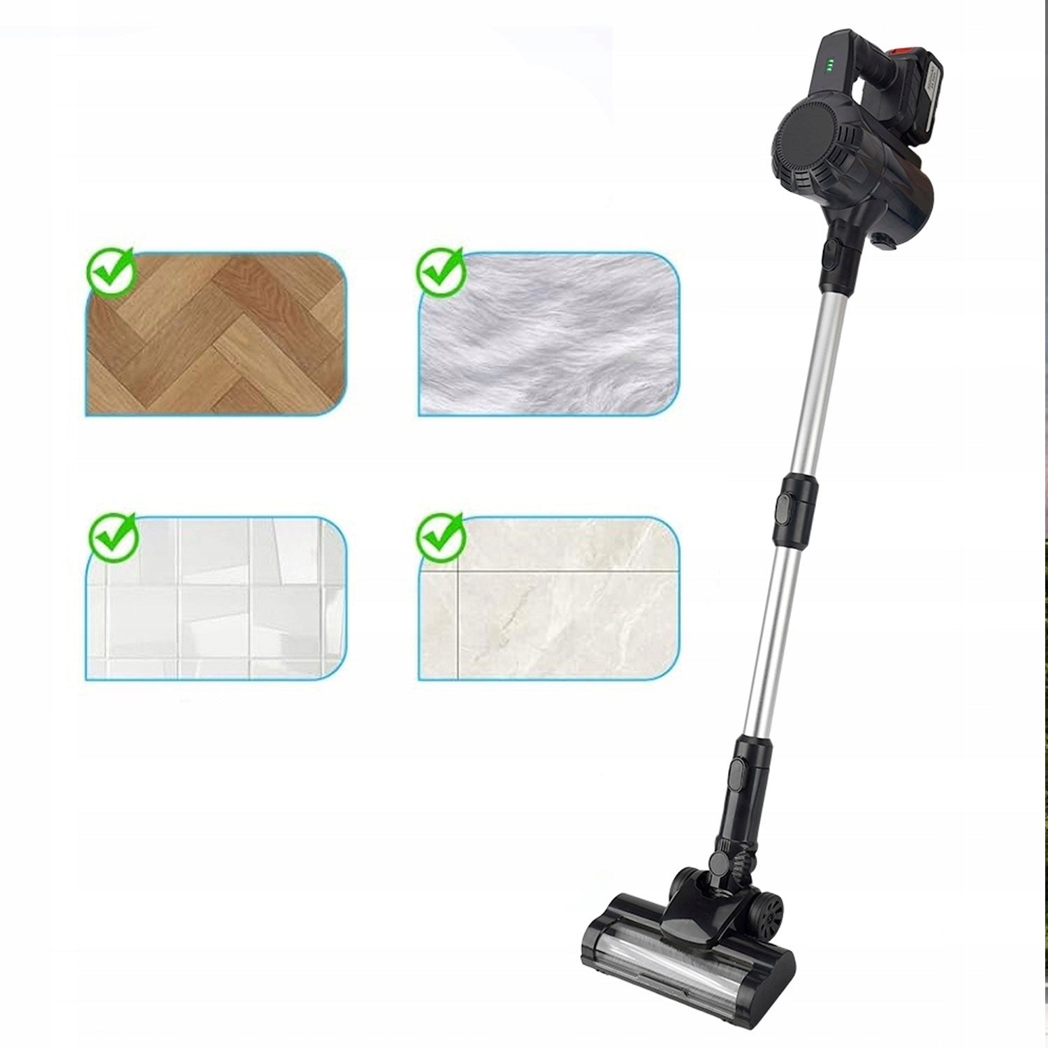 CORDLESS UPRIGHT VACUUM CLEANER 6W1 200W 15KPA 30MIN WORK WITH ACCESSORIES