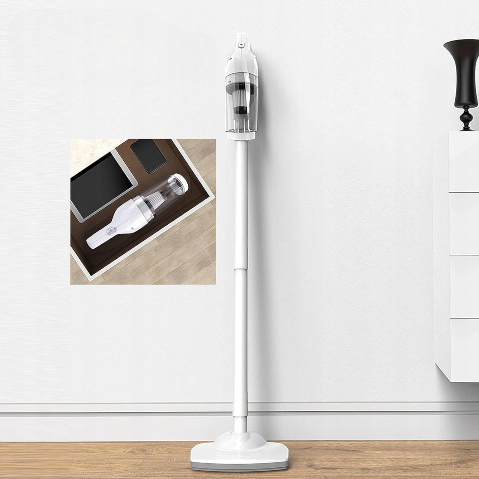 CORDLESS UPRIGHT VACUUM CLEANER FOR HOME AND CAR 120W LIGHT HANDY Packaging status original