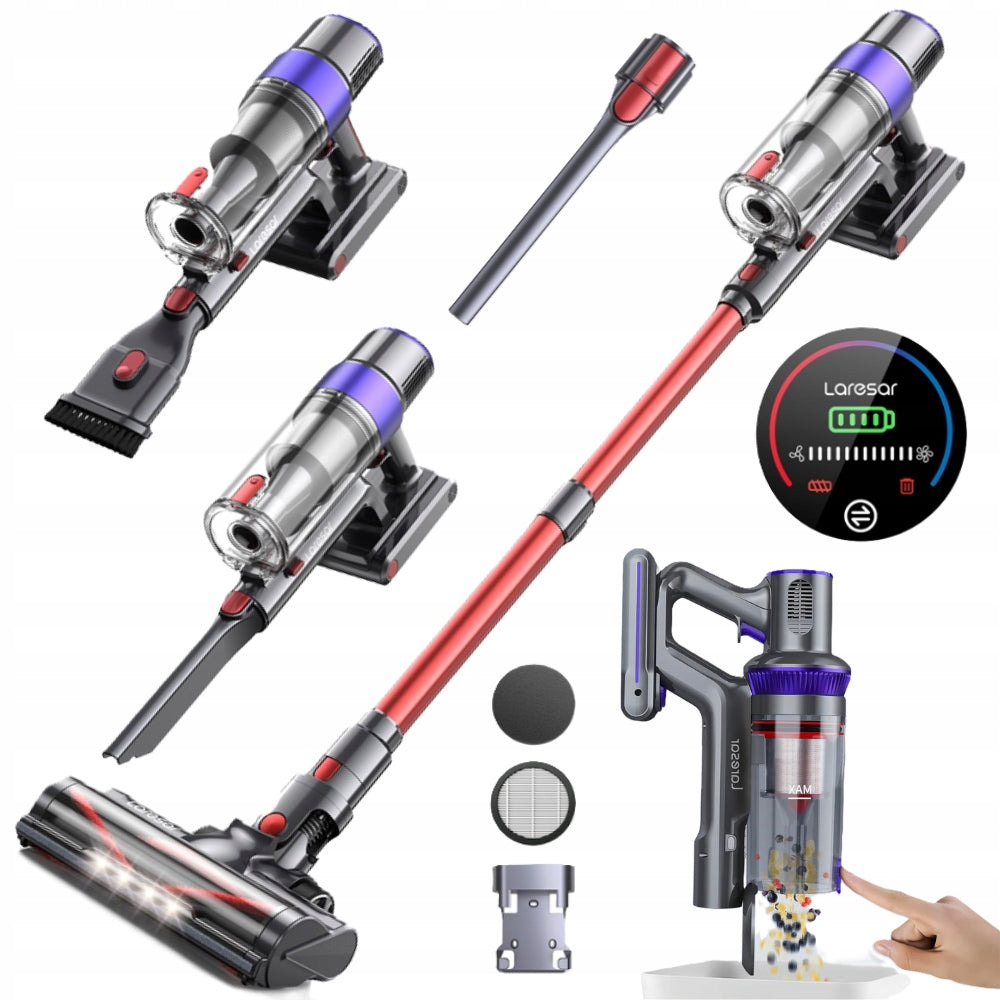 CORDLESS UPRIGHT VACUUM CLEANER LARESAR ELITE V8 48Kpa 500W POWERFUL HEPA