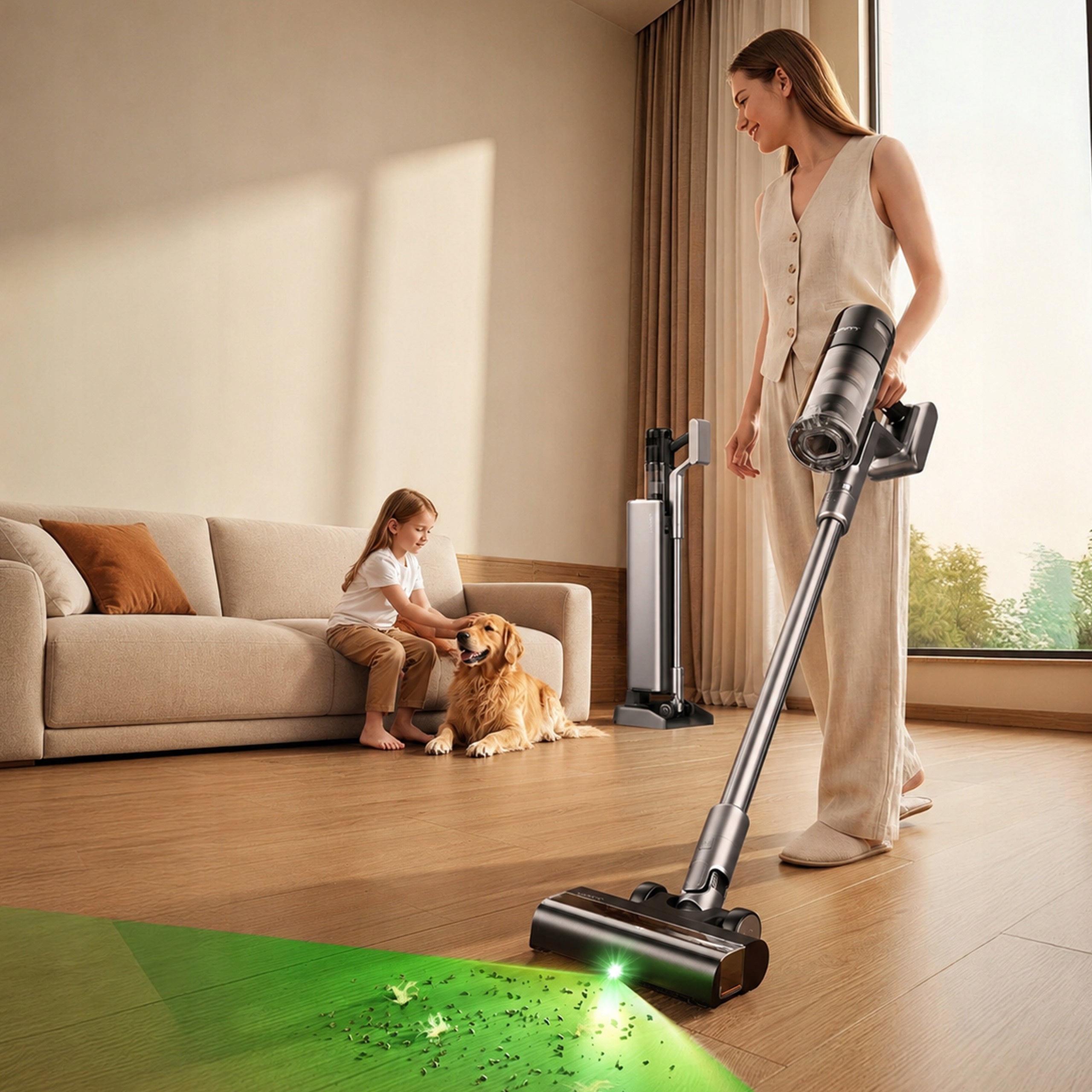 CORDLESS UPRIGHT VACUUM CLEANER WITH SELF-EMPTYING STATION 90MIN UWANT V800 Packaging status original