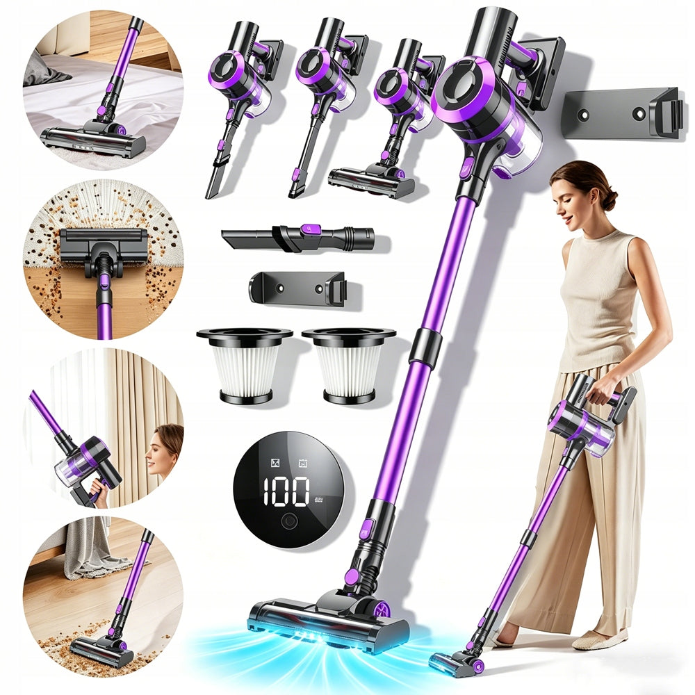 CORDLESS VACUUM CLEANER 400W 30KPA 55MIN WORKING LED FILTRATION