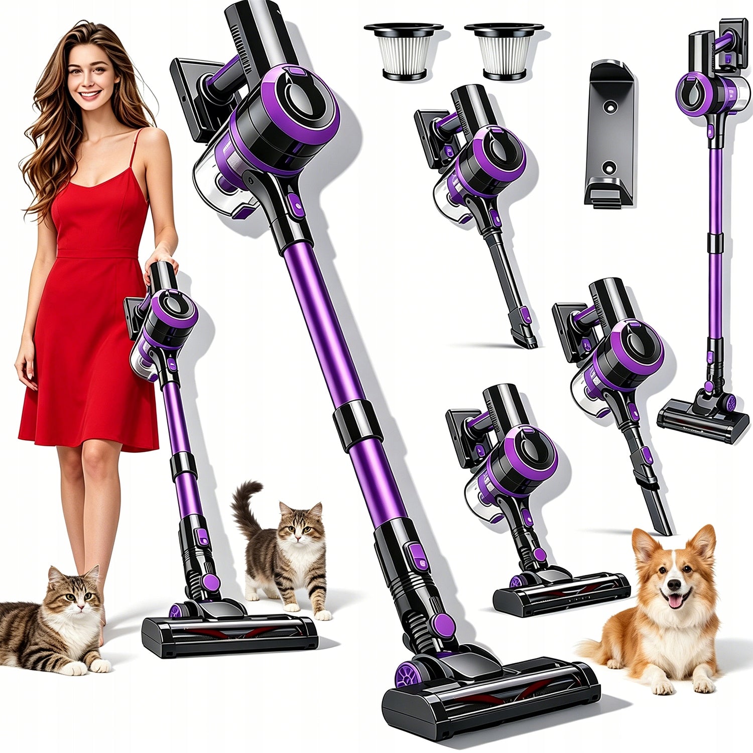 CORDLESS VACUUM CLEANER BRUSHLESS MOTOR SILENT PET CLEANING