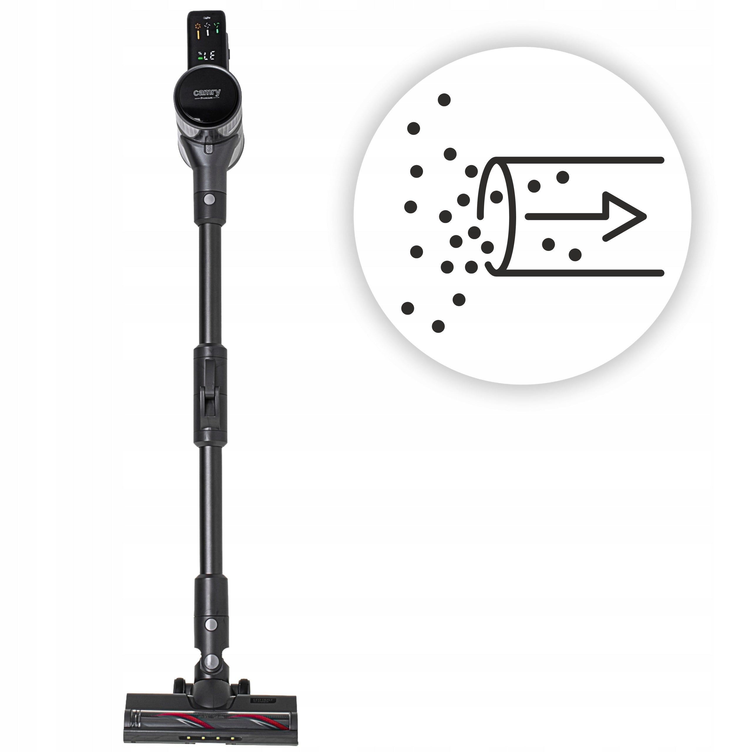 CORDLESS VACUUM CLEANER CORDLESS POWERFUL HANDHELD 2 BATTERIES 120MIN Dominant color black