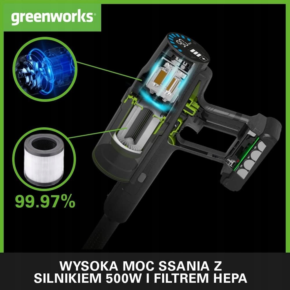 CORDLESS VACUUM CLEANER GREENWORKS GD24SV 24V HEPA Manufacturer no brand