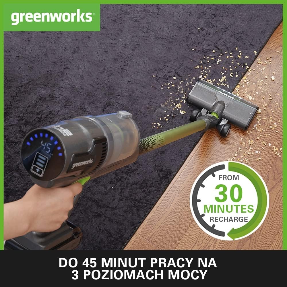 CORDLESS VACUUM CLEANER GREENWORKS GD24SV 24V HEPA Model GD24SV