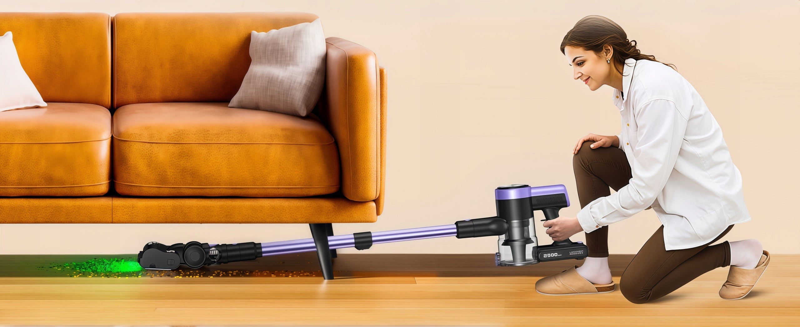 CORDLESS VACUUM CLEANER UPRIGHT BAGLESS LED ELECTROBRUSH H28 500W Dust container volume 1.2 l